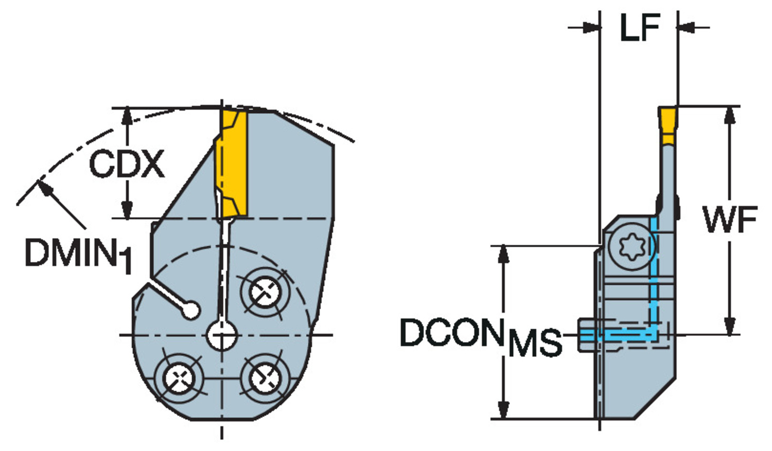 CoroCut® 1-2, głowica do toczenia rowków 570-40L123K18B