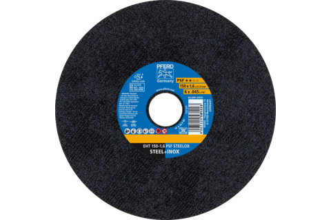 Ściernica tarczowa do cięcia EHT 150 × 1,6 × 22,23 mm prosta linia uniwersalna PSF STEELOX do stali/stali szlachetnej