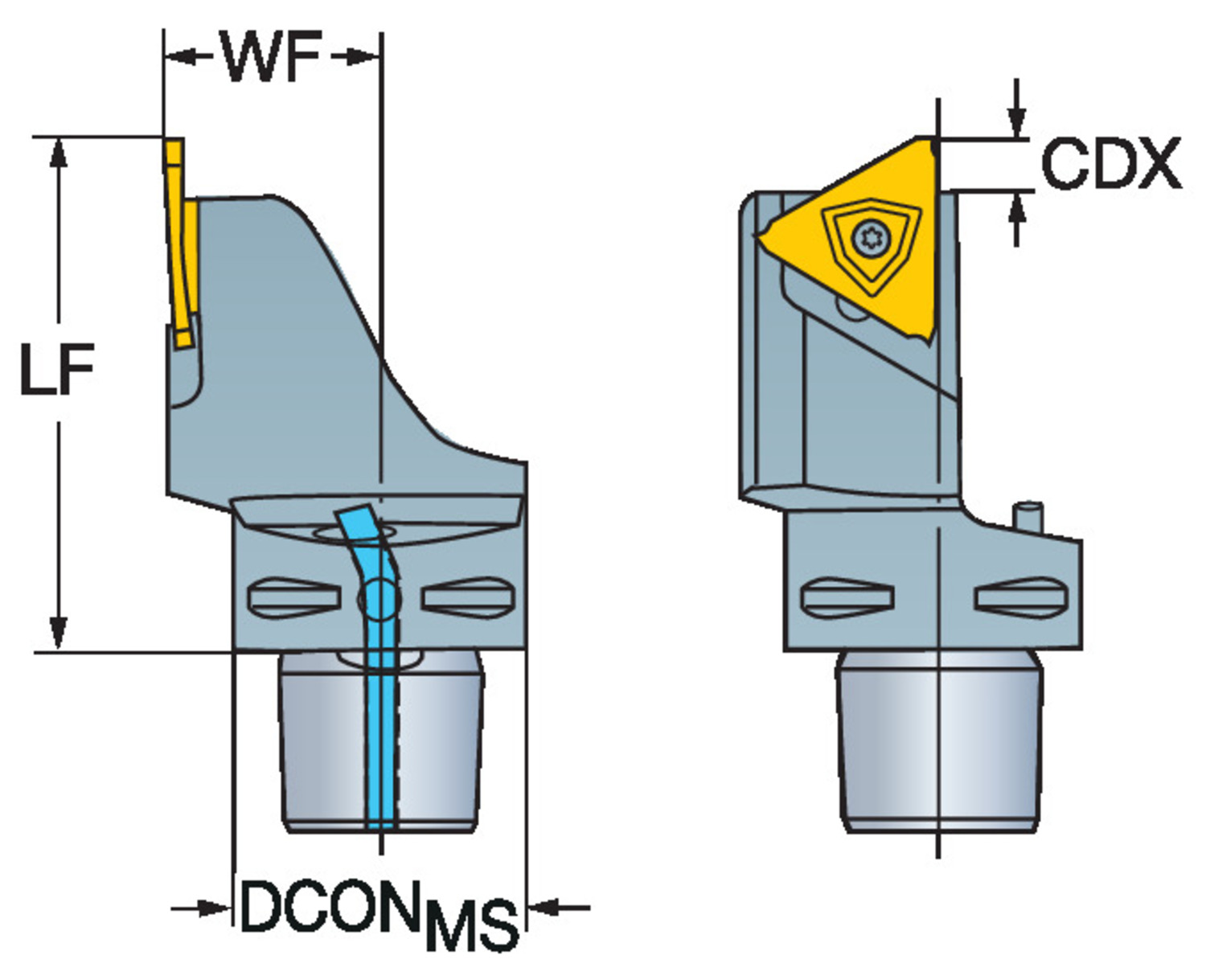 CoroCut® 3, oprawka do przecinania i toczenia rowków C3-RF123T06-22045BM