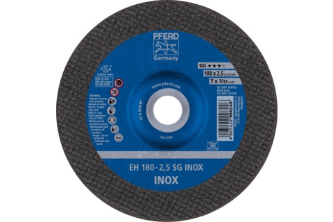 Ściernica tarczowa do cięcia EH 180 × 2,4 × 22,23 mm odgięta linia wydajna SG INOX do stali szlachetnej