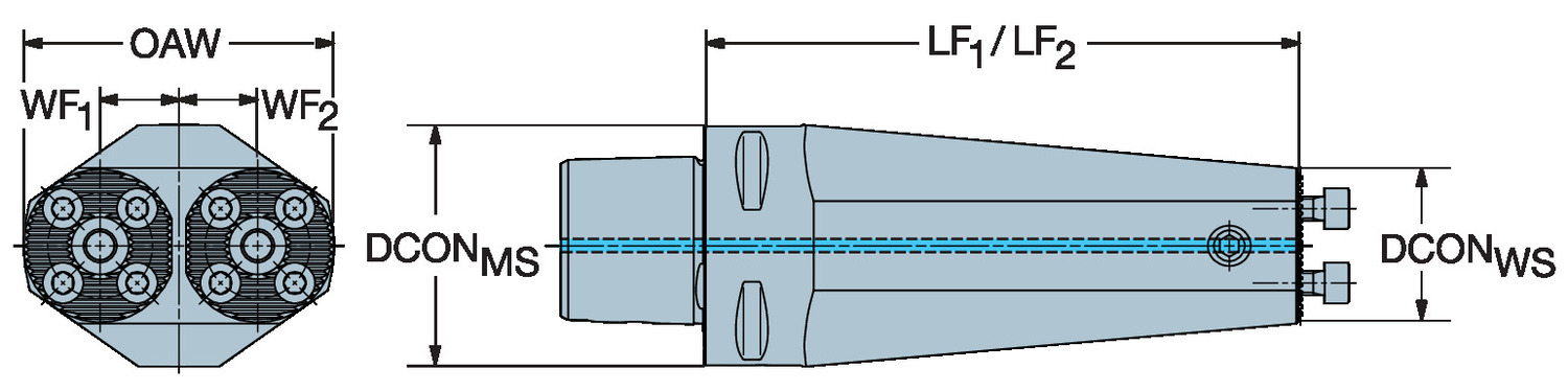 Wytaczak do dwóch głowic CoroTurn® SL C6-SL-2C65 150-32-2