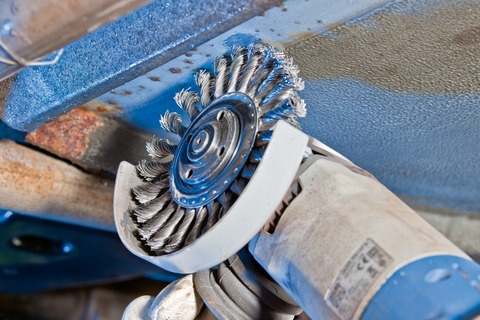 Szczotka tarczowa pleciona RBG Ø125 × 12 × 22,2 mm, drut stalowy Ø0,50 mm do szlifierki kątowej