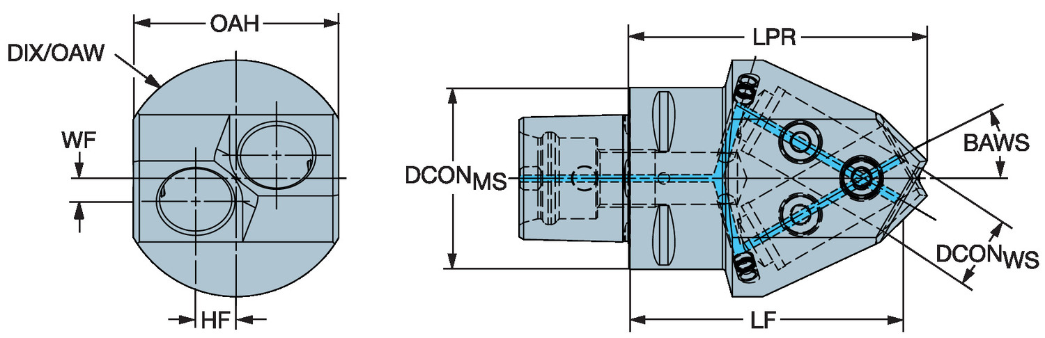 Mini głowica rewolwerowa Coromant Capto® na dwa wytaczaki C6-ABB-25-2