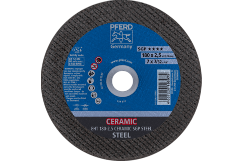 Ściernica tarczowa do cięcia EHT 180 × 2,5 × 22,23 mm prosta CERAMIC linia specjalna SGP STEEL do stali