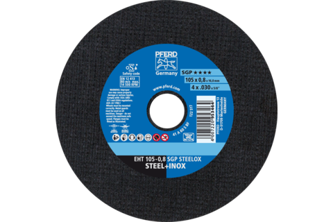 Ściernica tarczowa do cięcia EHT 105 × 0,8 × 16 mm prosta linia specjalna SGP STEELOX do stali/stali szlachetnej