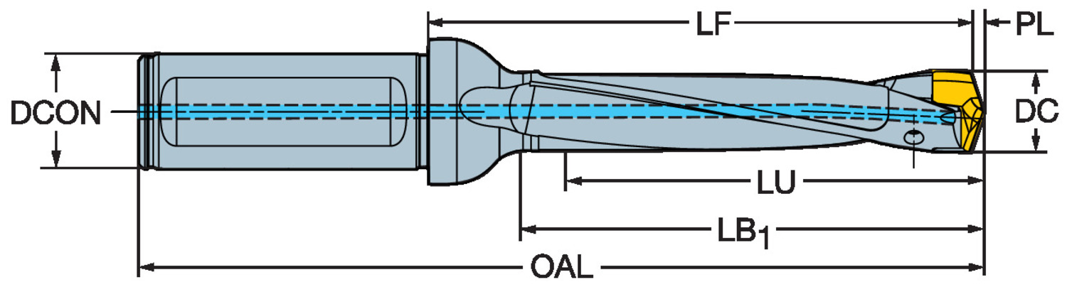 CoroDrill® 870, wiertło z wymienną końcówką 870-1000-6LX063-5