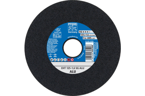 Ściernica tarczowa do cięcia EHT 125 × 1,6 × 22,23 mm prosta linia wydajna SG ALU do aluminium