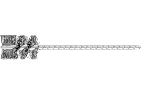 Szczotka wewnętrzna IBU Ø16 × 25 mm trzpień Ø3,2 mm drut stalowy Ø0,12