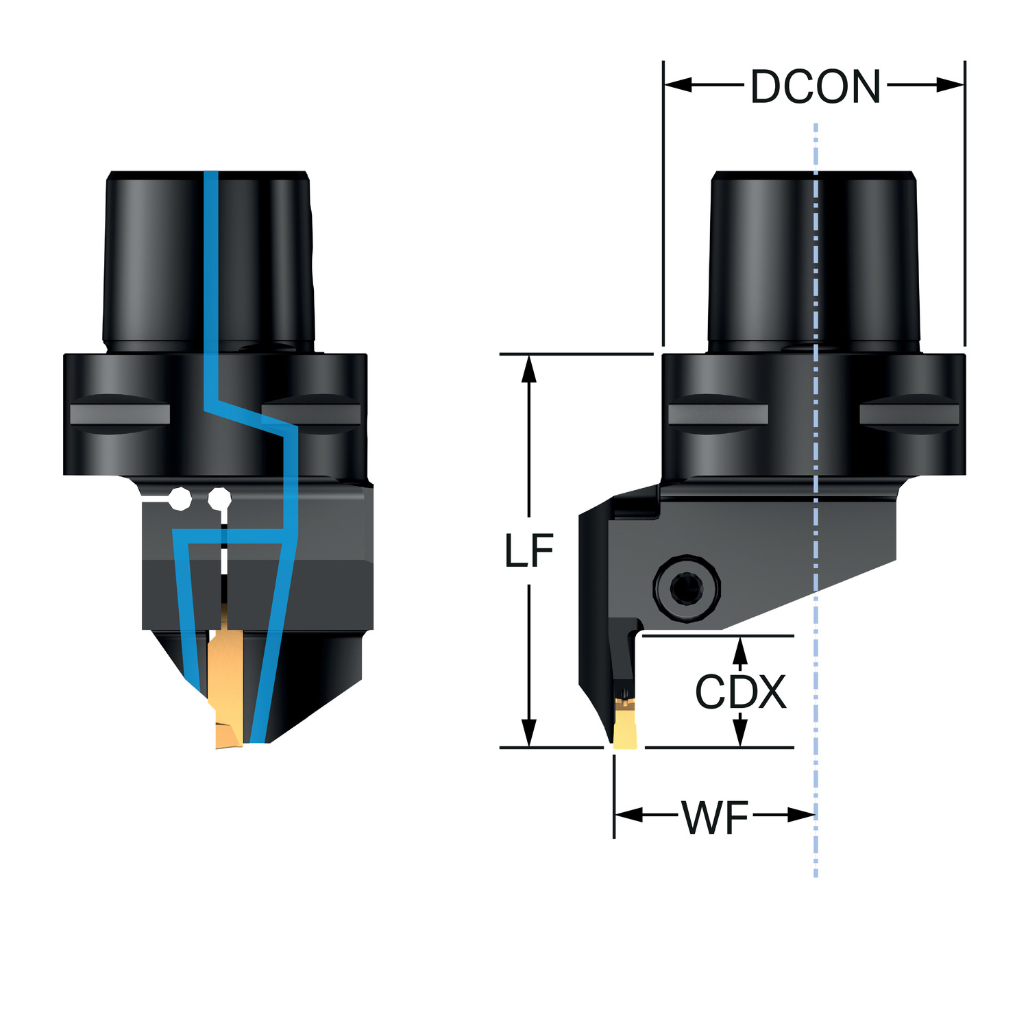 CoroCut® 2, narzędzie do rowków czołowych C2A-CC6-LFJ18B-040CB