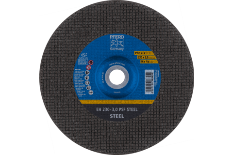 Ściernica tarczowa do cięcia EH 230 × 3,0 × 22,23 mm odgięta linia uniwersalna PSF STEEL do stali