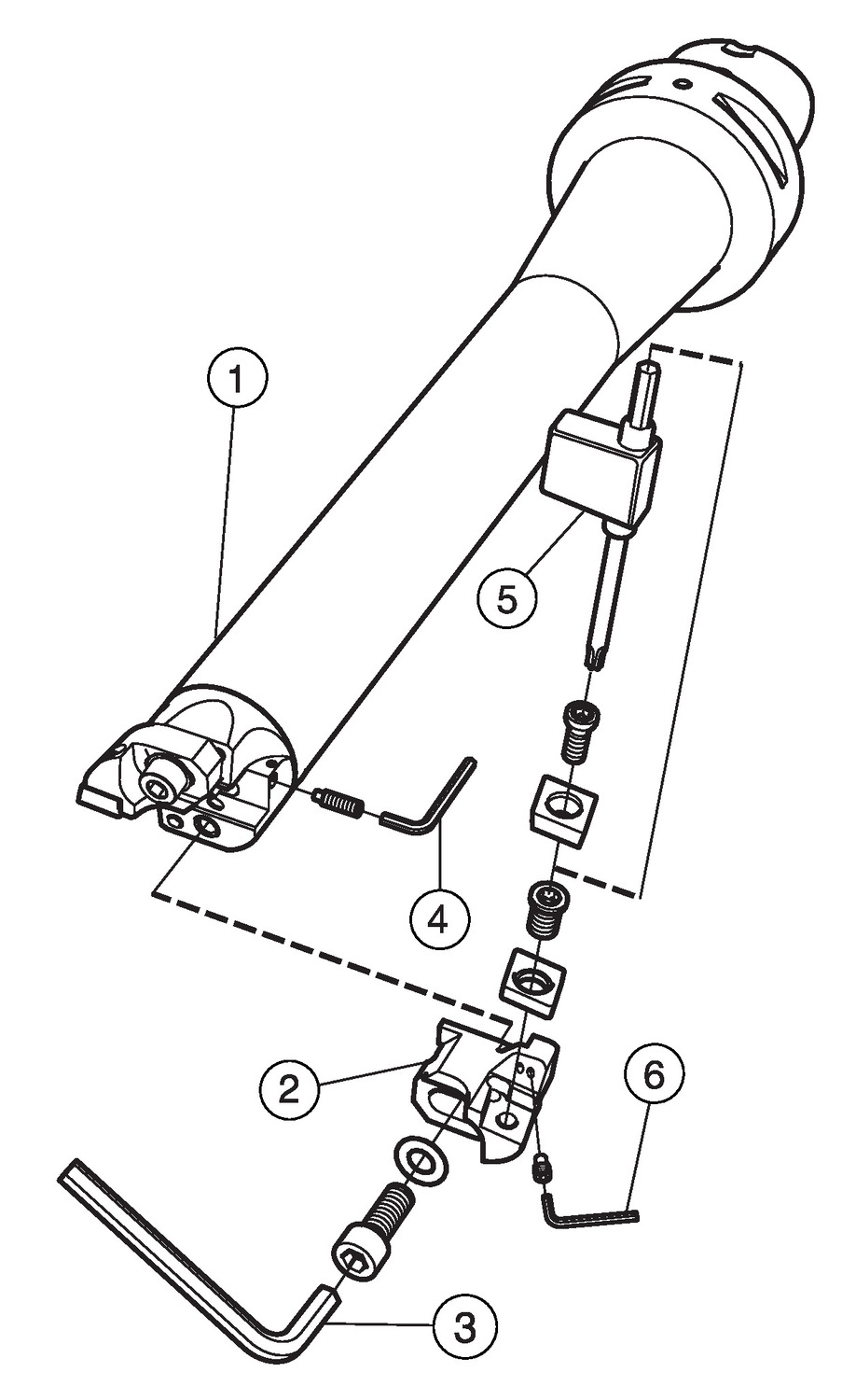 CoroBore® BR20, narzędzie do zgrubnego wytaczania dwuostrzowego z tłumieniem BR20D-116CC12F-C8S