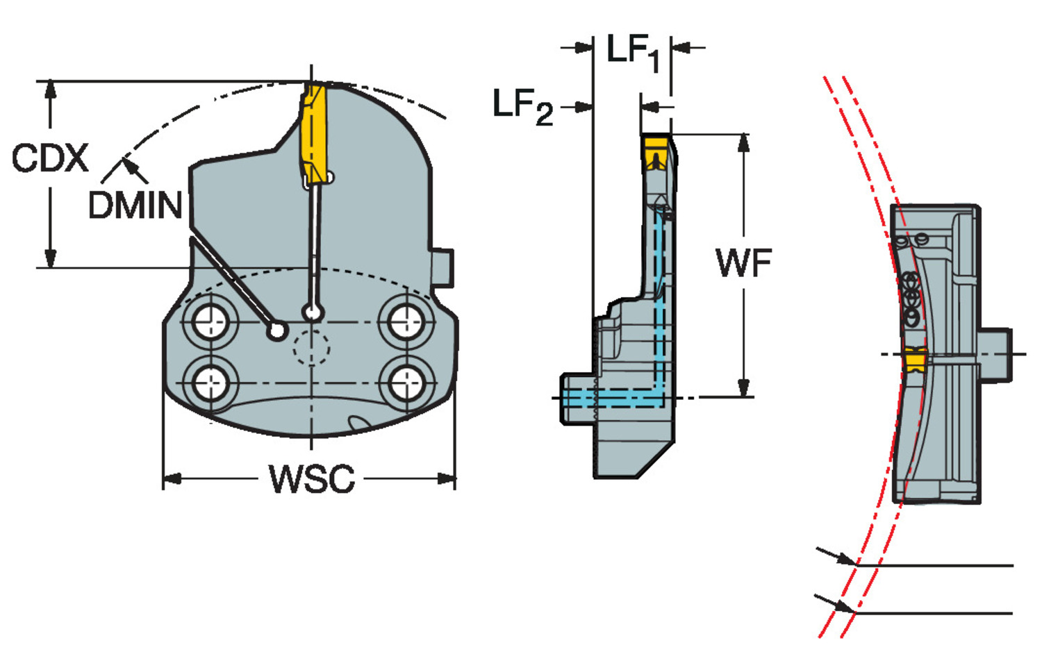 CoroCut® 1-2, głowica do toczenia rowków czołowych SL70-R123K40B168B-HP