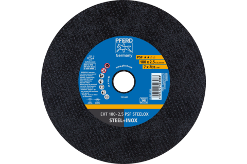 Ściernica tarczowa do cięcia EHT 180 × 2,5 × 22,23 mm prosta linia uniwersalna PSF STEELOX do stali/stali szlachetnej