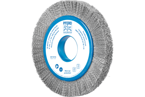 Szczotka kompozytowa tarczowe RBUP Ø200 × 25 × 50,8 mm włókno SiC do otworu Ø1,10 mm, ziarno 80, stacjonarne