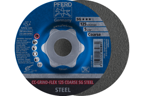 Ściernica tarczowa CC-GRIND-FLEX 125 × 22,23 mm COARSE linia wydajna SG STEEL do stali