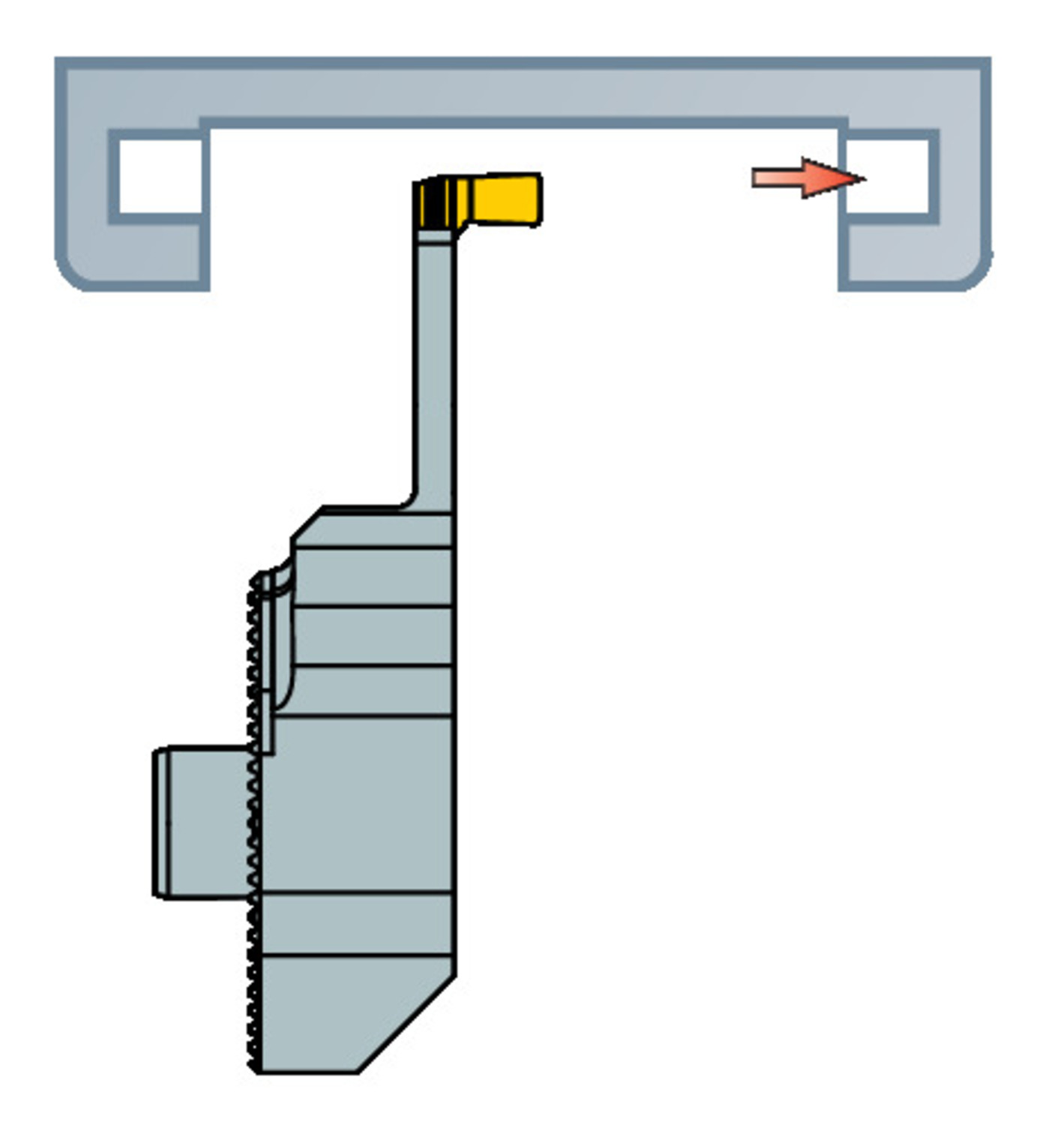 CoroCut® 1-2, głowica do toczenia rowków SL70-LG123H06C