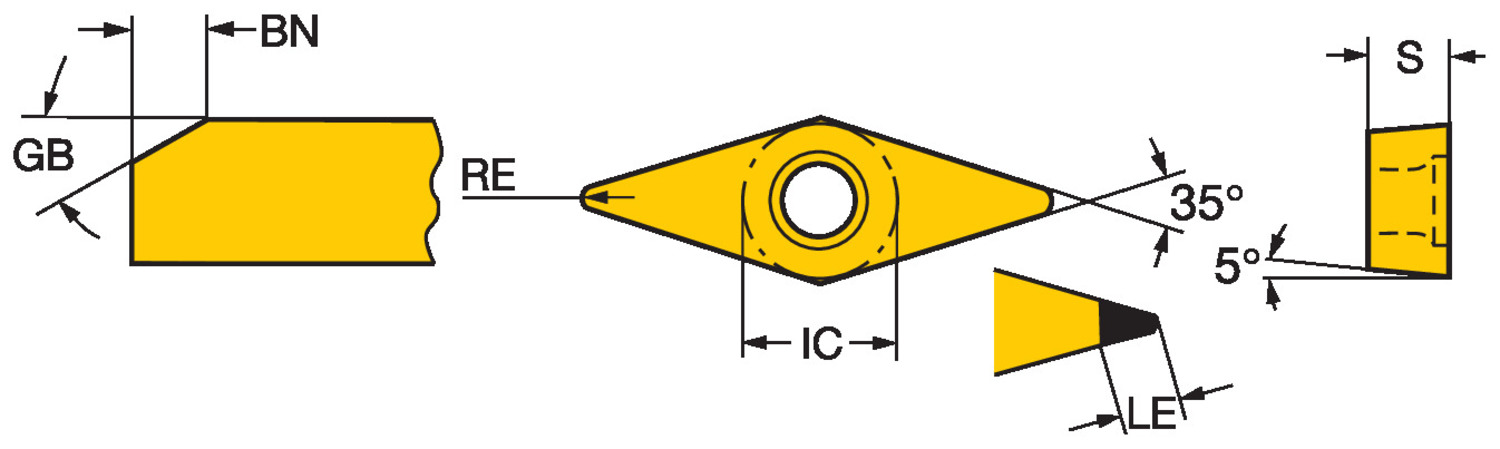 CoroTurn® 107, płytka tokarska VBGW160404S01020F   7115