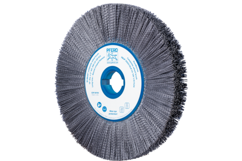 Szczotka kompozytowa tarczowe FLEX RBUP Ø350 × 25 × 50,8 mm włókno ceramiczne Ø1,10 mm, ziarno 120, stacjonarne