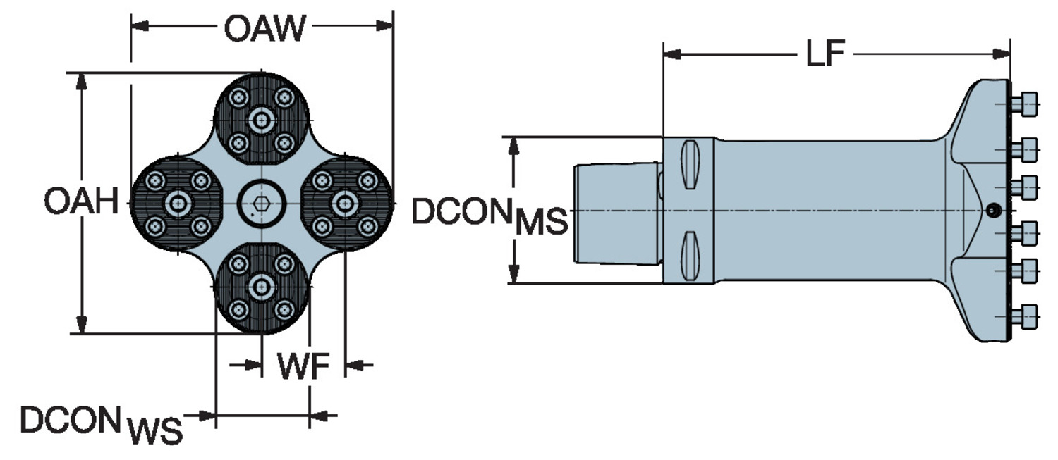 Coromant Capto®, minigłowica rewolwerowa do czterech głowic CoroTurn® SL C8-4-SL40 113 180-AX