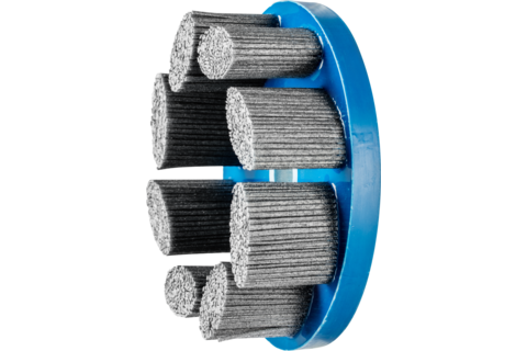 Szczotka kompozytowa talerzowe FLEX DBU Ø150 × 22,2 mm włókno SiC do otworu Ø1,14 mm, ziarno 80, stacjonarne
