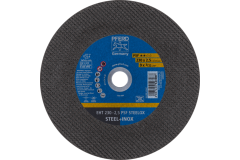 Ściernica tarczowa do cięcia EHT 230 × 2,5 × 22,23 mm prosta linia uniwersalna PSF STEELOX do stali/stali szlachetnej