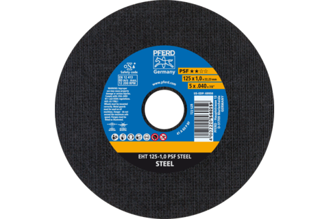Ściernica tarczowa do cięcia EHT 125 × 1,0 × 22,23 mm prosta linia uniwersalna PSF STEEL do stali