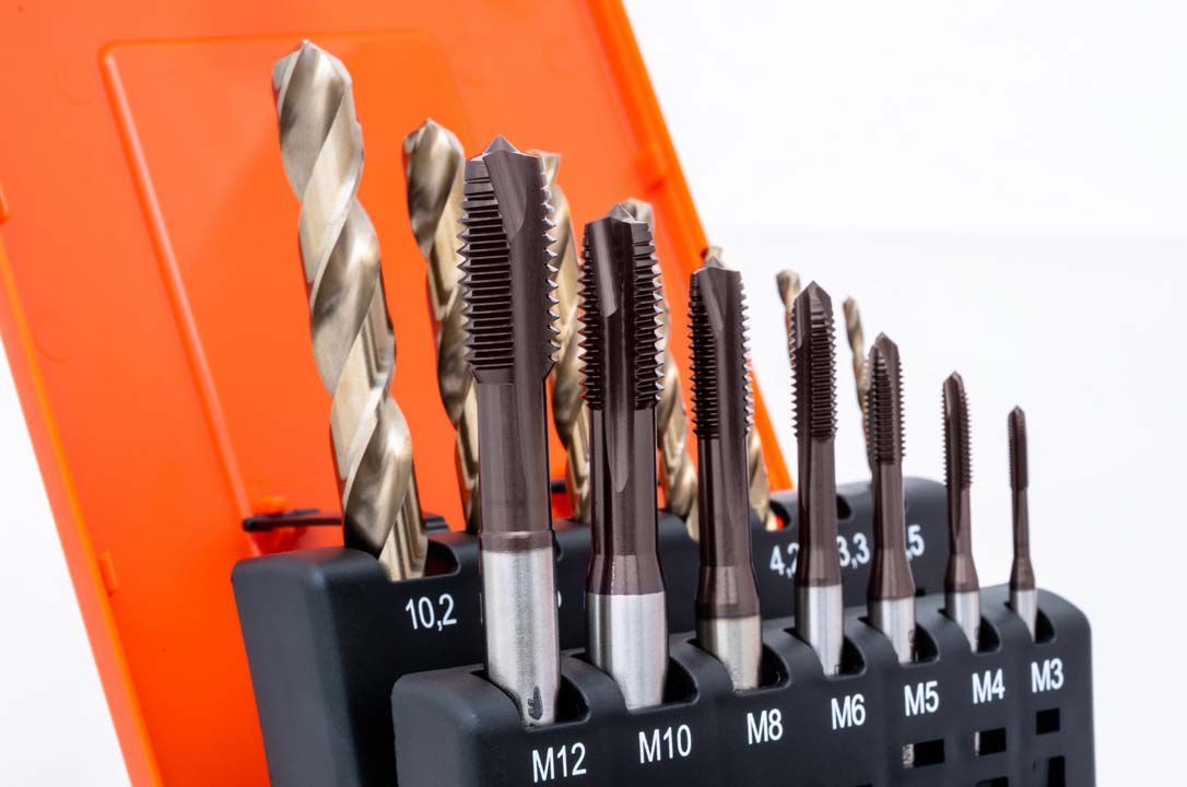 Zestaw UNiTap HSSE TiAlN: Gwintowniki maszynowe | Wiertła: M3-12