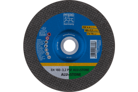 Ściernica tarczowa do cięcia EH 180 × 3,2 × 22,23 mm odgięta linia uniwersalna PSF ALU+STONE do aluminium/metali nieżelaznych/ka