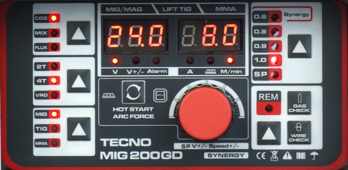Półautomat spawalniczy TECNO MIG 200GD MIG/TIG/MMA SYNERGIC VRD ALU
