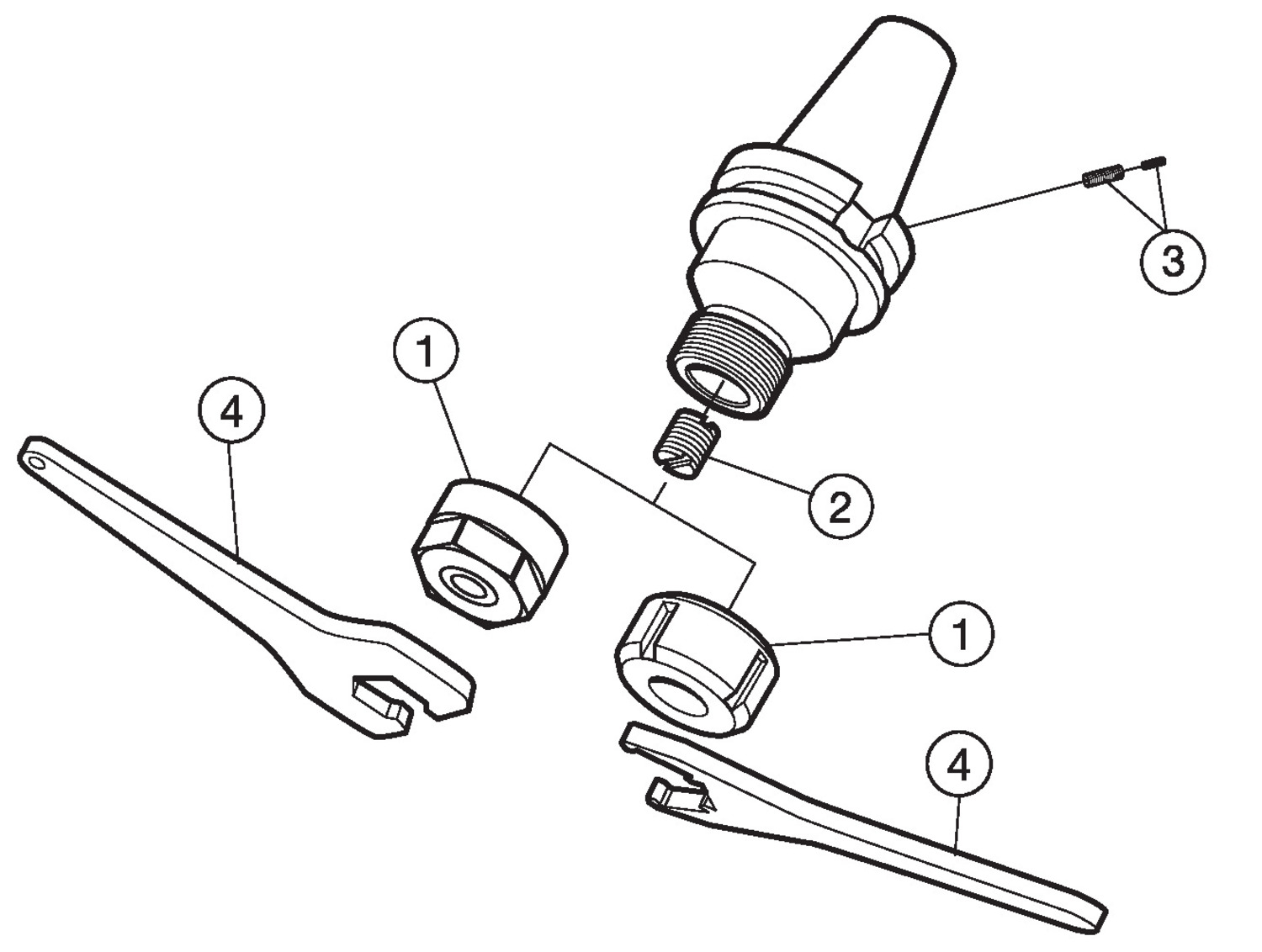 Adapter ze złącza ISO 7388-1 na oprawkę z tuleją zaciskową ER A1B14-40 16 070