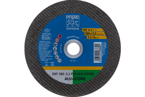 Ściernica tarczowa do cięcia EHT 180 × 3,2 × 22,23 mm prosta linia uniwersalna PSF ALU+STONE do aluminium/metali nieżelaznych/ka