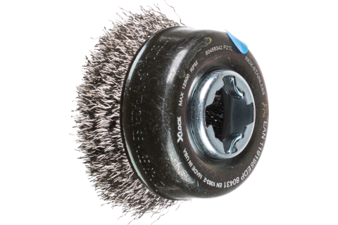 Szczotka garnkowa niepleciona TBU Ø60, otwór 22,2 mm/X-LOCK drut ze stali szlachetnej Ø0,30 do szlifierki kątowej