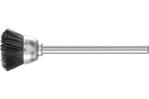 Miniaturowa szczotka garnkowa TBU Ø18 mm trzpień Ø3 mm czarna szczecina