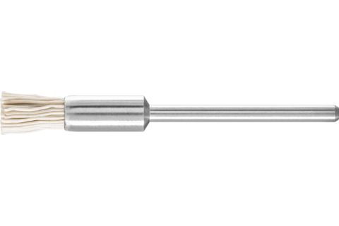Miniaturowa szczotka-pędzelek PBU Ø5 mm trzpień Ø2,34 mm włókno z tlenku glinu Ø0,30 ziarno 600