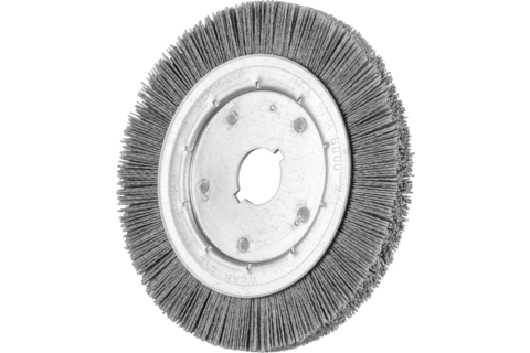 Szczotka tarczowa wąska niepleciona RBU Ø200 × 16xvariable otwór, włókno SiC Ø0,90 ziarno 80
