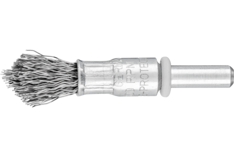 Szpiczasta szczotka-pędzelek niepleciona PBUS Ø10 mm trzpień Ø6 mm drut stalowy Ø0,30