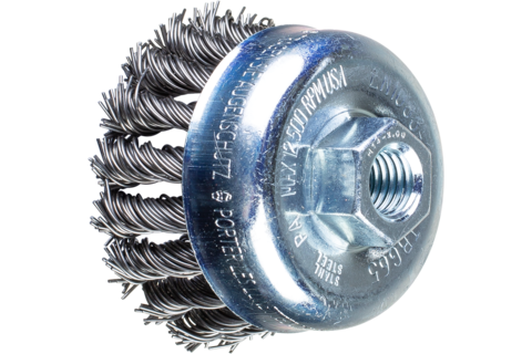 Szczotka garnkowa pleciona TBG Ø65 mm M14, drut ze stali Ø0,80 mm do szlifierki kątowej