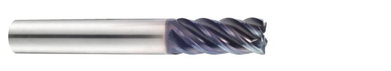 Frez promieniowy TitaNox-POWER VHM 43°/44°/45° 5F Y-Coating 10(R2)x10x22x72