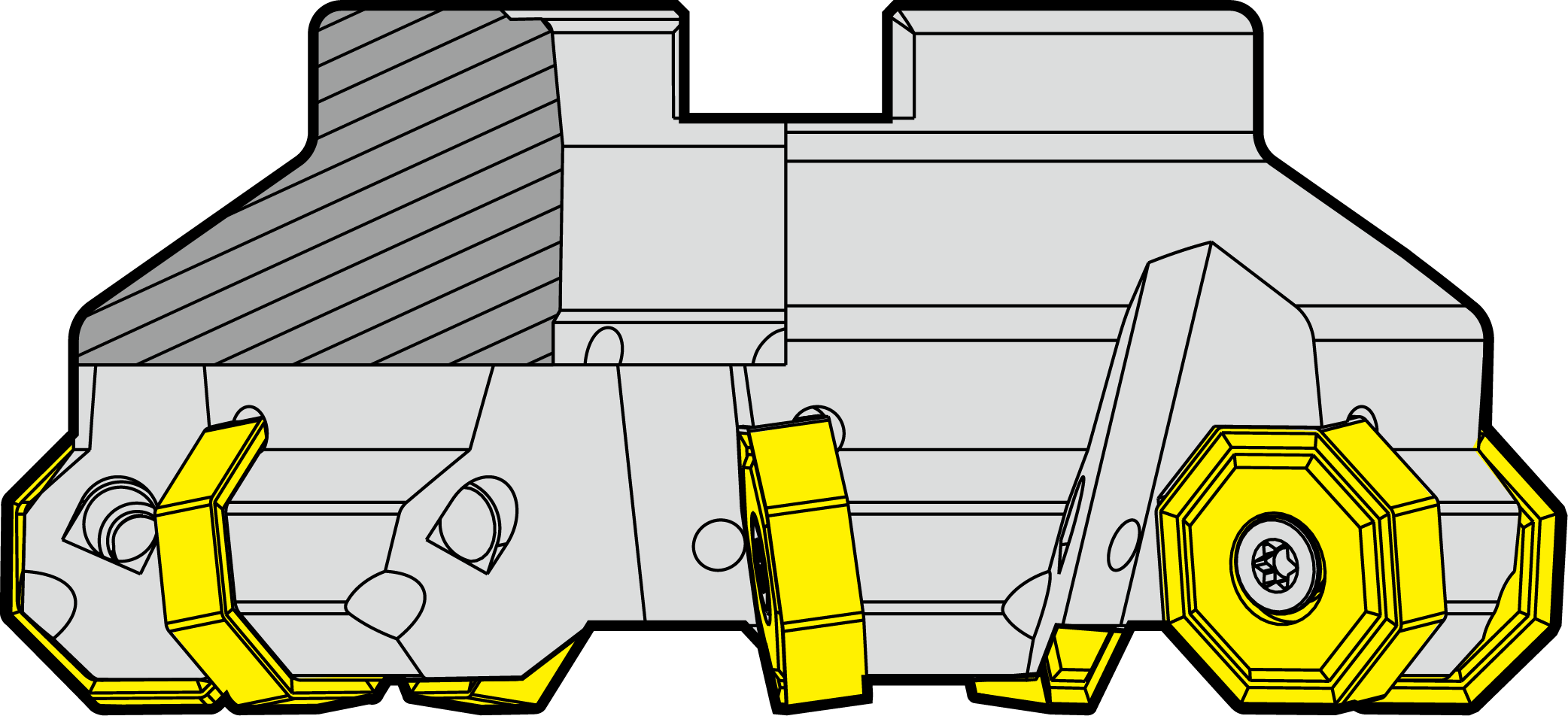 Frez na płytki wymienne F45-ONMU08-D125Z8S40-WOC