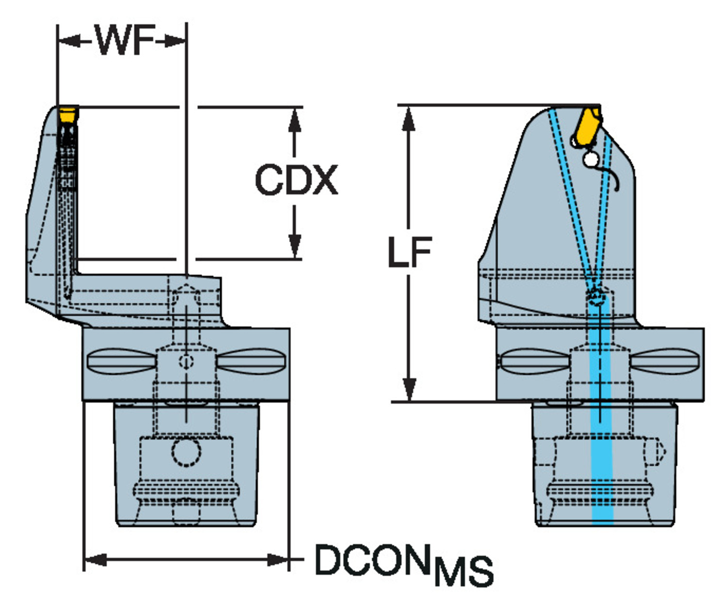 Narzędzie CoroCut® QF do rowków czołowych C6-QFT-RL38C-120B