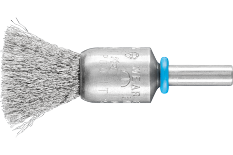 Szczotka pędzelkowa niepleciona INOX-TOTAL PBUIT Ø15 mm trzpień Ø6 mm drut ze stali nierdzewnej Ø0,15