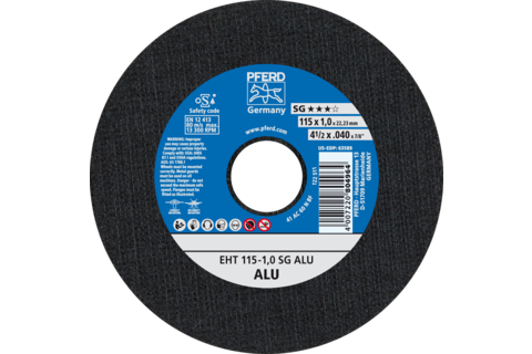 Ściernica tarczowa do cięcia EHT 115 × 1,0 × 22,23 mm prosta linia wydajna SG ALU do aluminium