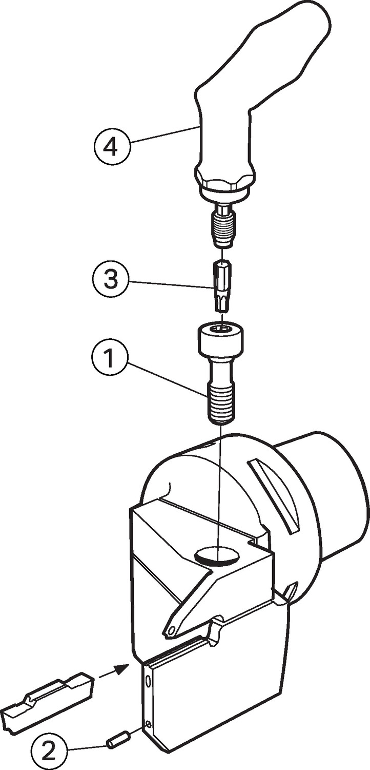 CoroCut® 2, oprawka do przecinania i obróbki rowków C2R-CC4-LK15CB
