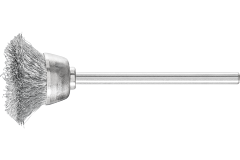 Miniaturowa szczotka garnkowa TBU Ø18 mm trzpień Ø2,34 mm drut stalowy Ø0,10
