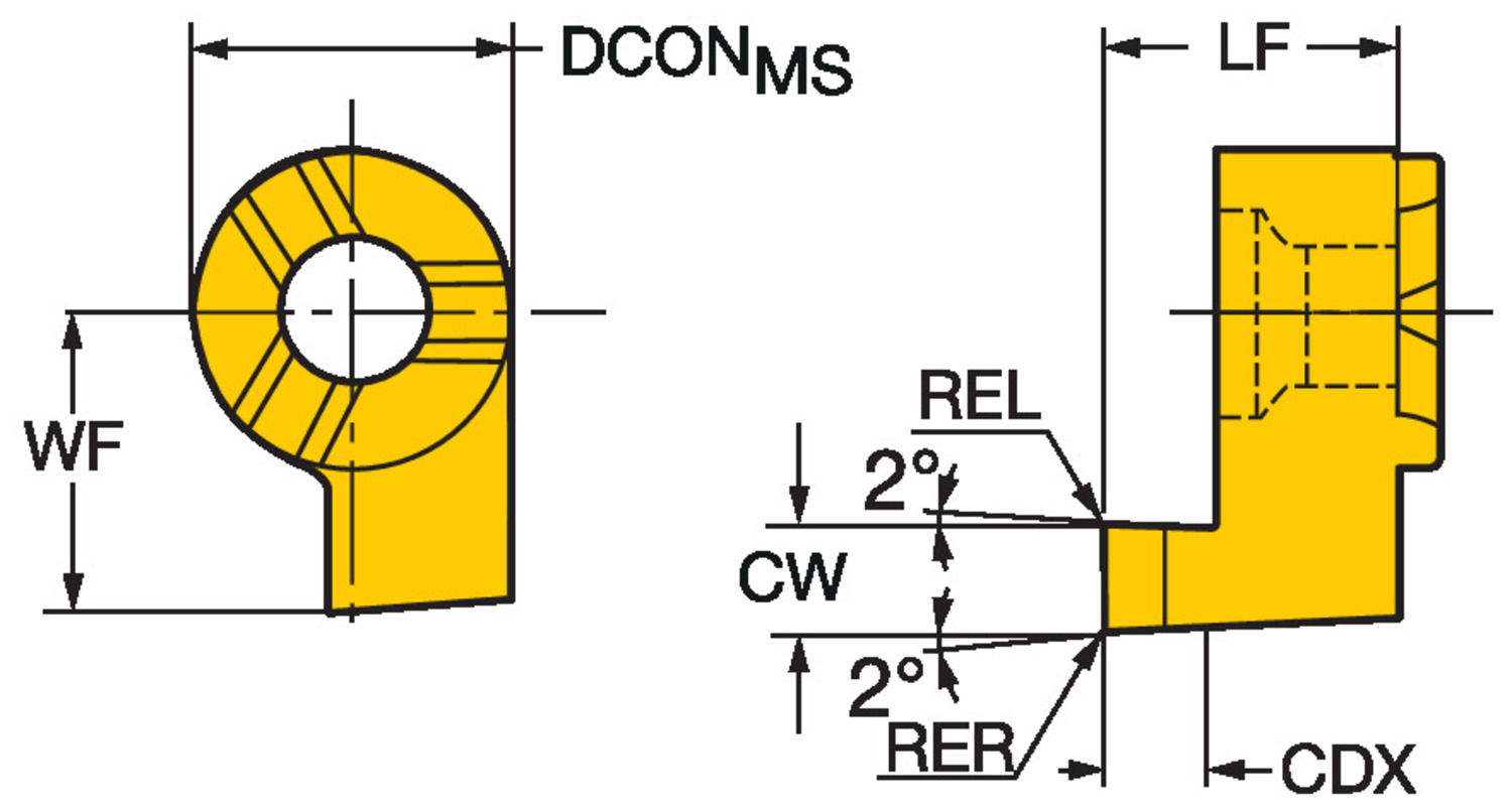 CoroCut® MB, węglikowa głowica do rowków czołowych MB-09FA100-00-14L   1025