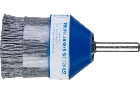 Szczotka kompozytowa pędzelkowe FLEX RBUP Ø38 mm, trzpień Ø6 mm, włókno SiC Ø0,55 mm, ziarno 120, stacjonarne