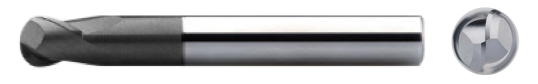 Frez kulowy VHM BN 45 943 AlTiN Z2 ⌀1.5x3x60 R0.75
