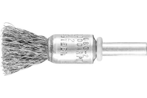 Niepleciona szczotka-pędzelek PBU Ø13 mm trzpień Ø6 mm drut stalowy Ø0,20