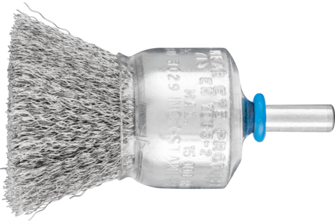 Niepleciona szczotka-pędzelek PBU Ø30 mm trzpień Ø6 mm drut ze stali nierdzewnej Ø0,15