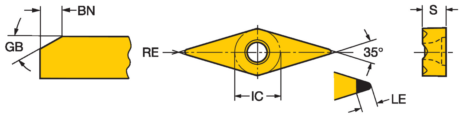 CoroTurn® TR, płytka tokarska TR-VB1308S01020F    7015